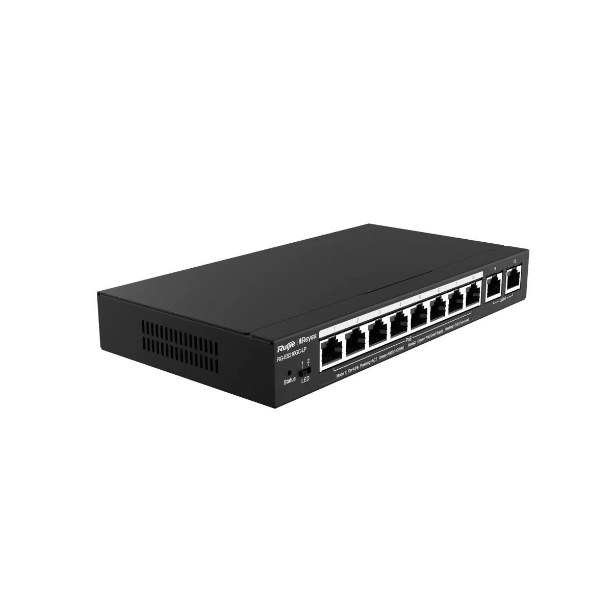 مفتاح رويجي RG-ES210GC-LP 9 منافذ جيجابت مُدار سحابيًا يدعم PoE