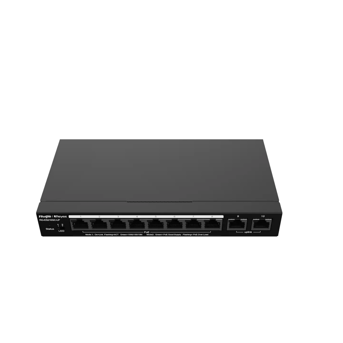 مفتاح رويجي RG-ES210GC-LP 9 منافذ جيجابت مُدار سحابيًا يدعم PoE