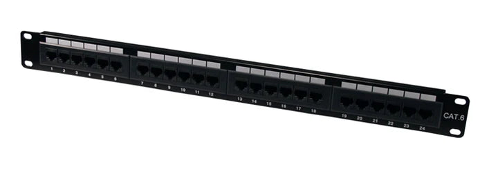 KUWES PATCH PANEL CAT6 UTP 24PORT LOADED AKS24T-KAA-C6C/BK
