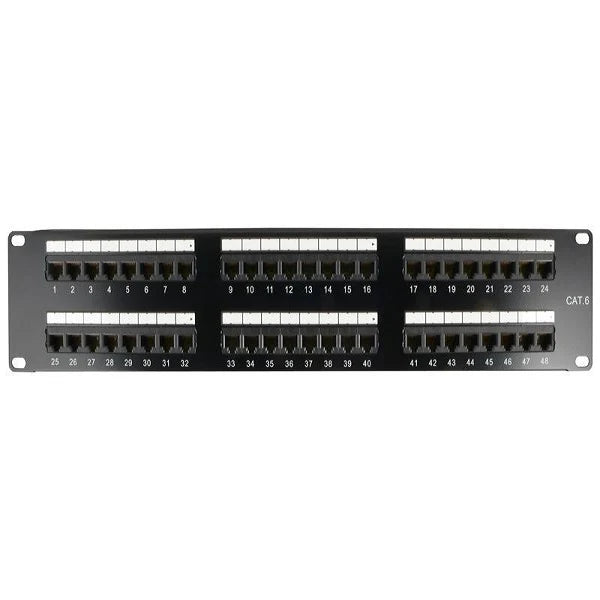 KUWES PATCH PANEL CAT6 UTP 48PORT LOADED AKS48T-KAA-C6C/BK