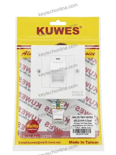 KUWES FACEPLATE SINGLE ANGLE WITH MODULE AKL-25-7001-19/C6D