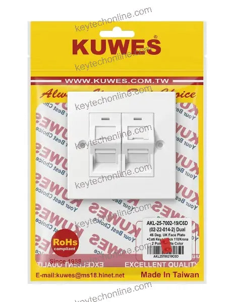 KUWES FACEPLATE DUAL ANGLE WITH MODULE AKL-25-7002-19/C6D