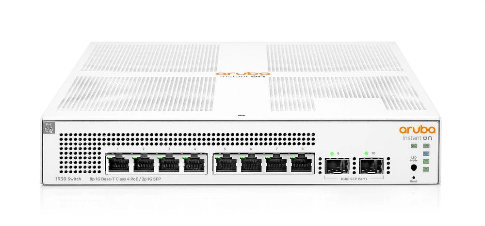 ARUBA 8PORTS GIGABIT 4PORTS POE MANAGED INSTANT ON 1930 8G CLASS4 POE 2SFP 124W SWITCH-JL681A