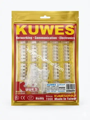 KUWES KSNT FJ456A-STP موصل معدني CAT6A 10G عدد 100 قطعة في العبوة الواحدة