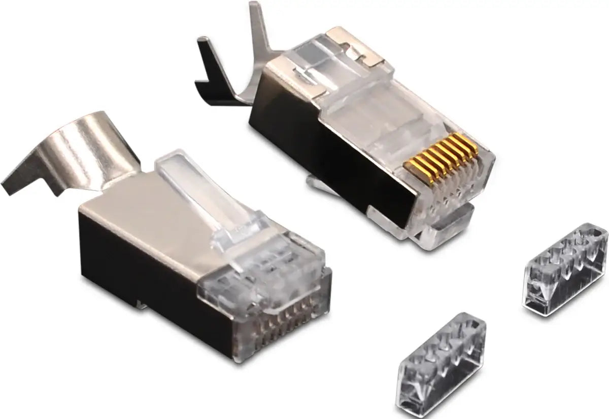 موصل معدني RJ45 SOLID-PLUG 10G CAT7 من KUWES KSNT، 100 قطعة في العبوة، 1000 ميجاهرتز