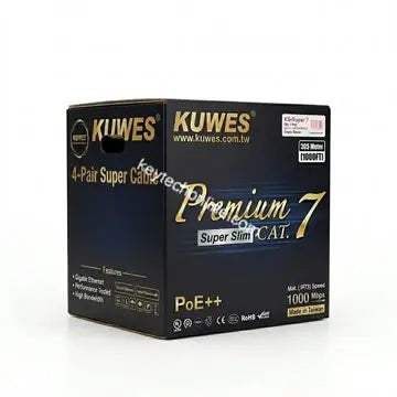 KUWES CAT7 PREMIUM SUPER SLIM S/FTP CABLE ROLL 305 MTR
