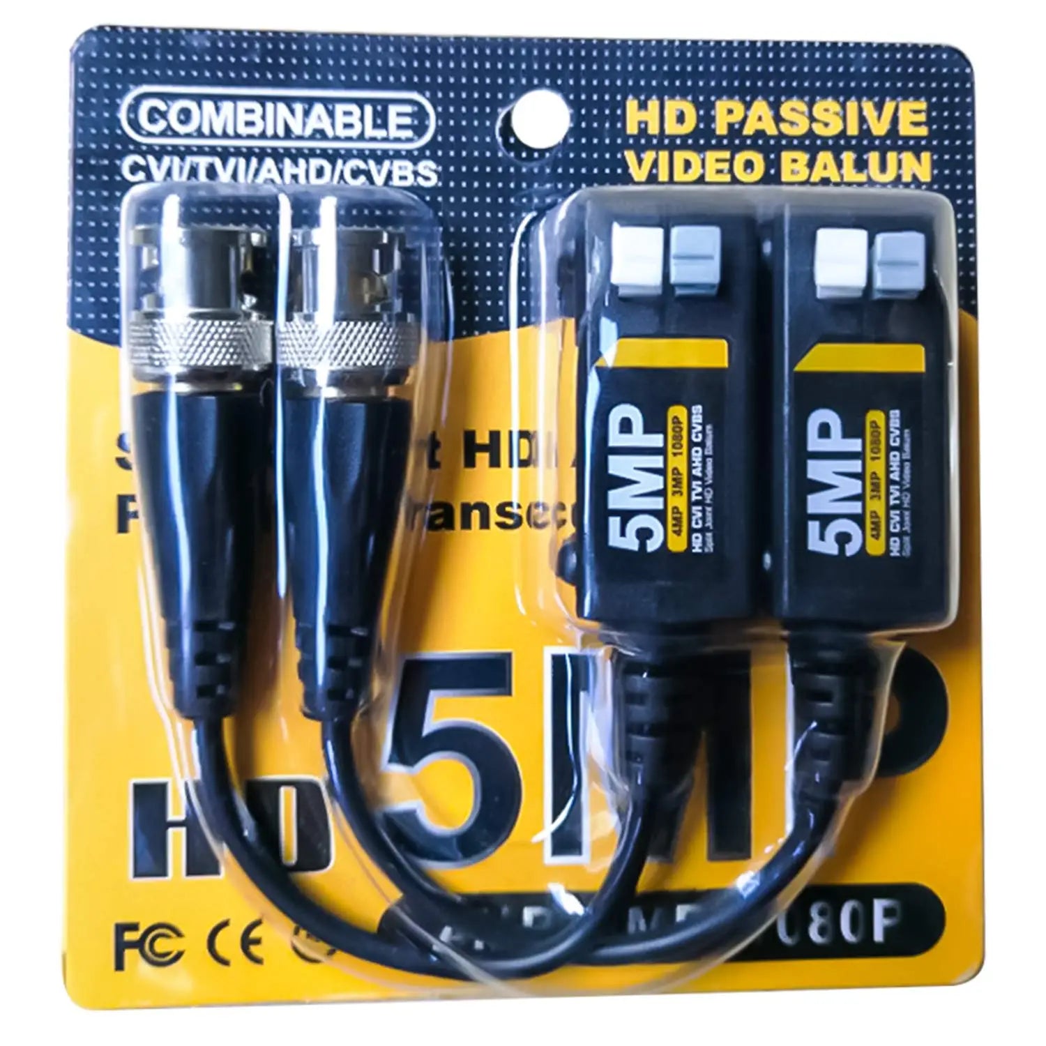 CCTV 5MP PASSIVE HD BNC VIDEO BALUN CONNECTORS FOR SECURITY CAMERA