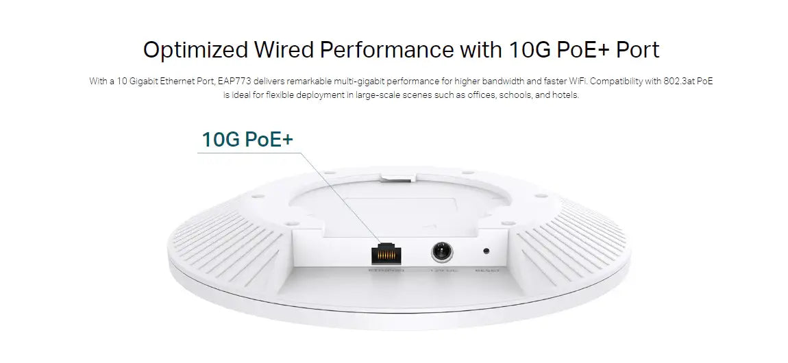 TP-LINK EAP773 BE9300 CELLING MOUNT WI-FI 7 DUAL-BAND GIGABITE ACCESS POINT