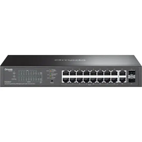 TP-LINK ES220GP 20-PORTS GIGABIT POE +2 SFP +2UPLINK MANAGED SWITCH 150W