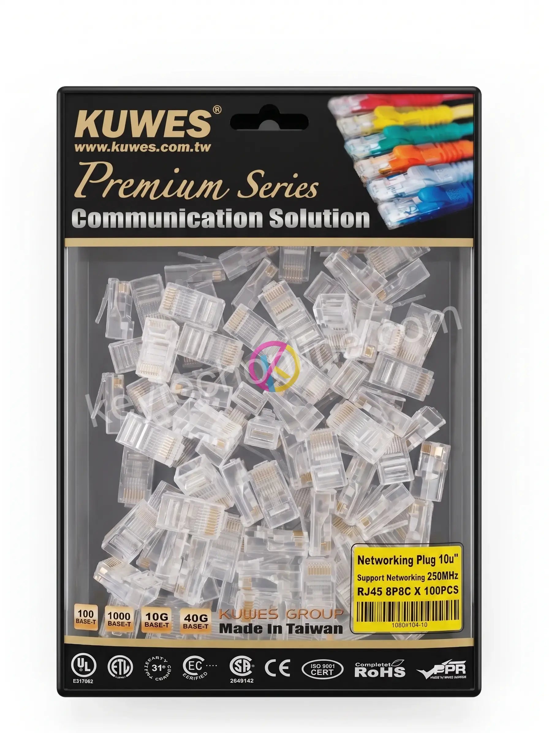 KUWES RJ45 CAT6 10U CONNECTOR 100PCS PER PACK 250MHZ