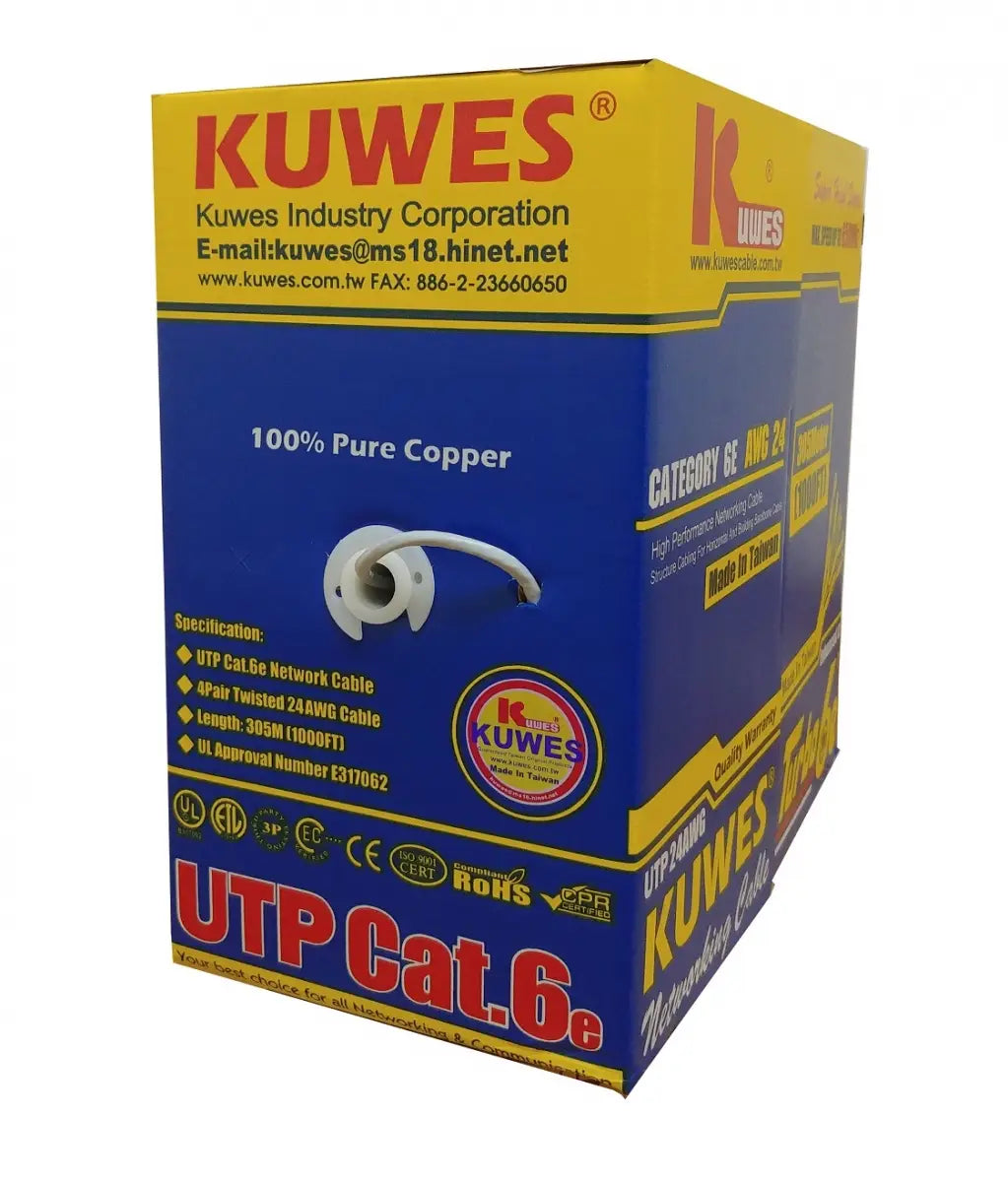 KUWES CAT6E 24AWG UTP CABLE ROLL 305 MTR