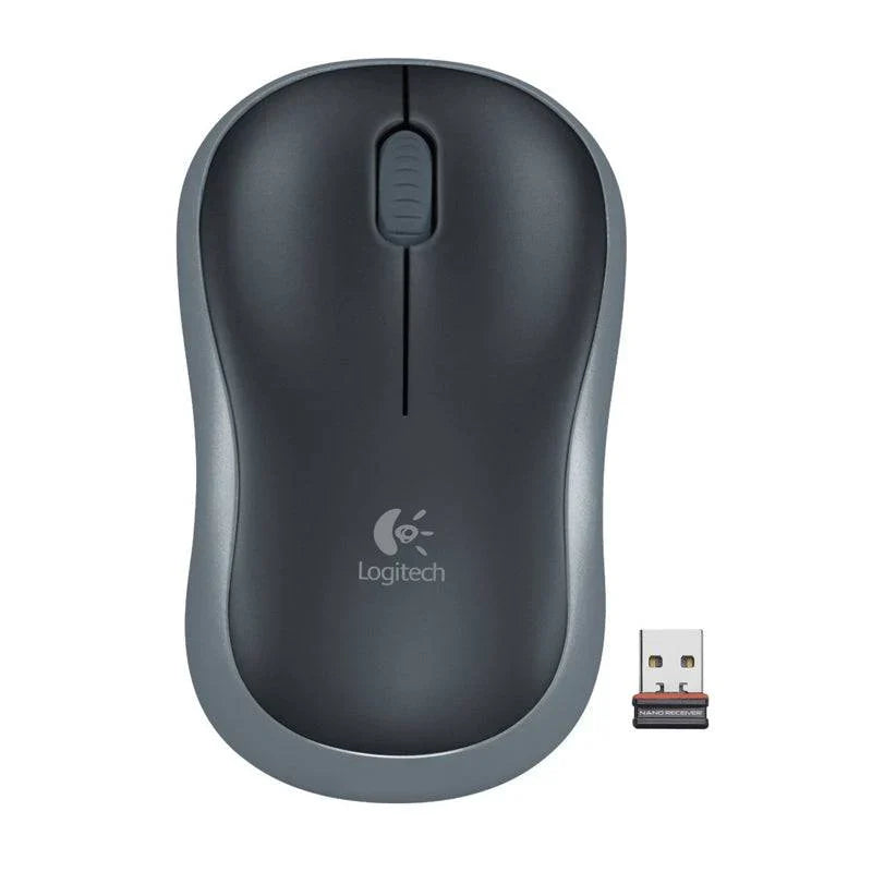 LOGITECH M185 WIRELESS MOUSE BLACK GREY