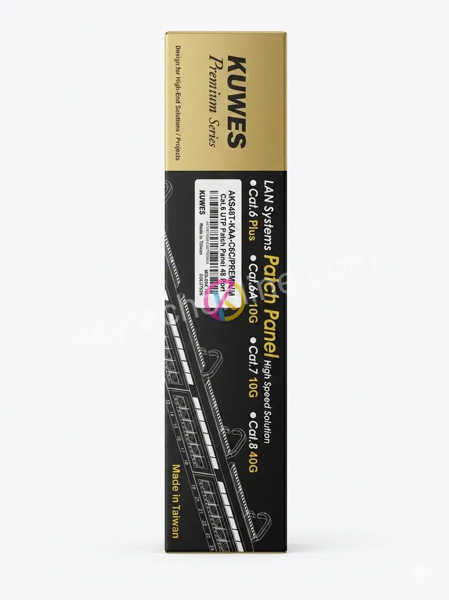KUWES PATCH PANEL CAT6 UTP 48PORT WITH MODULE TOOL-LESS KSNT-19S-C6-48/BK/3M