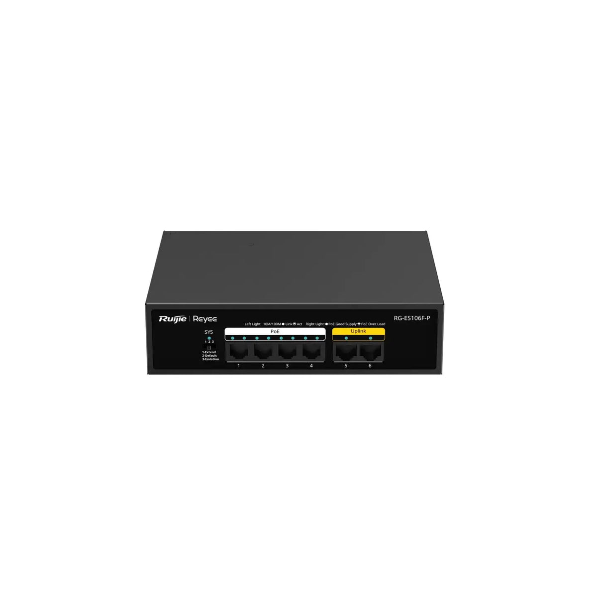 RUIJIE RG-ES106F-P 6 منافذ 10/100 ميجابت في الثانية POE 54 واط مفتاح عالي الجودة