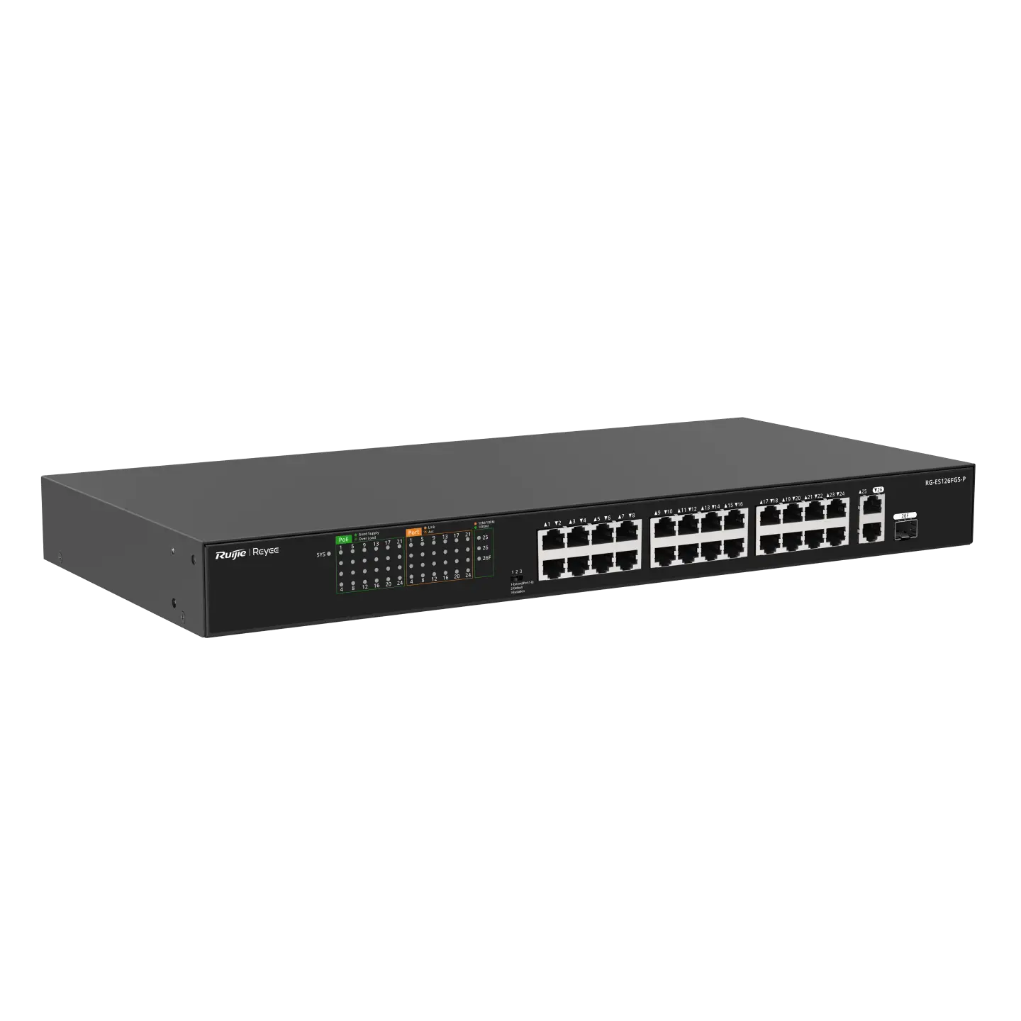 RUIJIE 16-PORT 10/100MBPS DESKTOP POE UNMANAGED+2SFP SWITCH RG-ES118FGS-LP