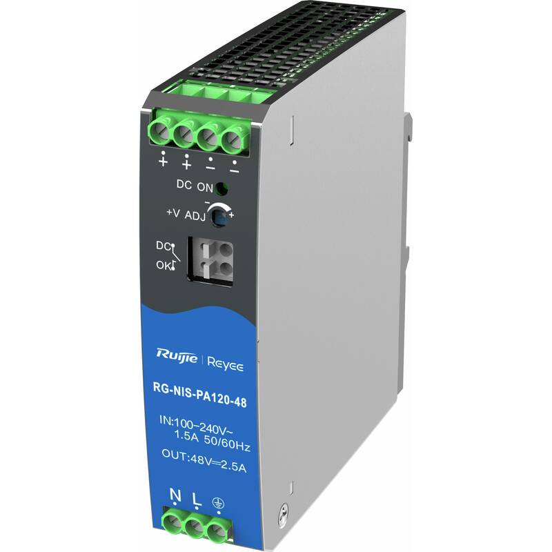RUIJIE RG-NIS-PA120-48 INDUSTRIAL POWER SUPPLY AC/DC RAIL MOUNTABLE 120W