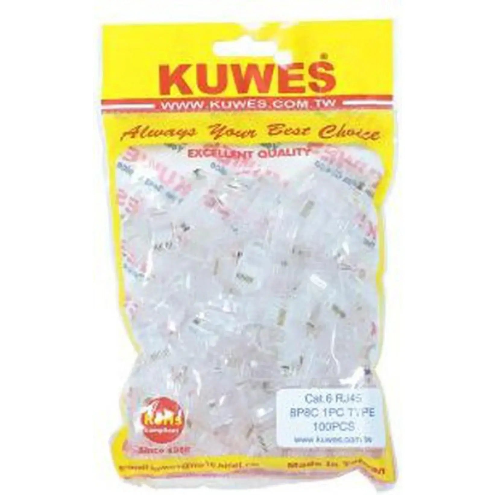 KUWES RJ45 CAT6 ZIG-ZAG CONNECTOR PACK OF 100 250MHZ