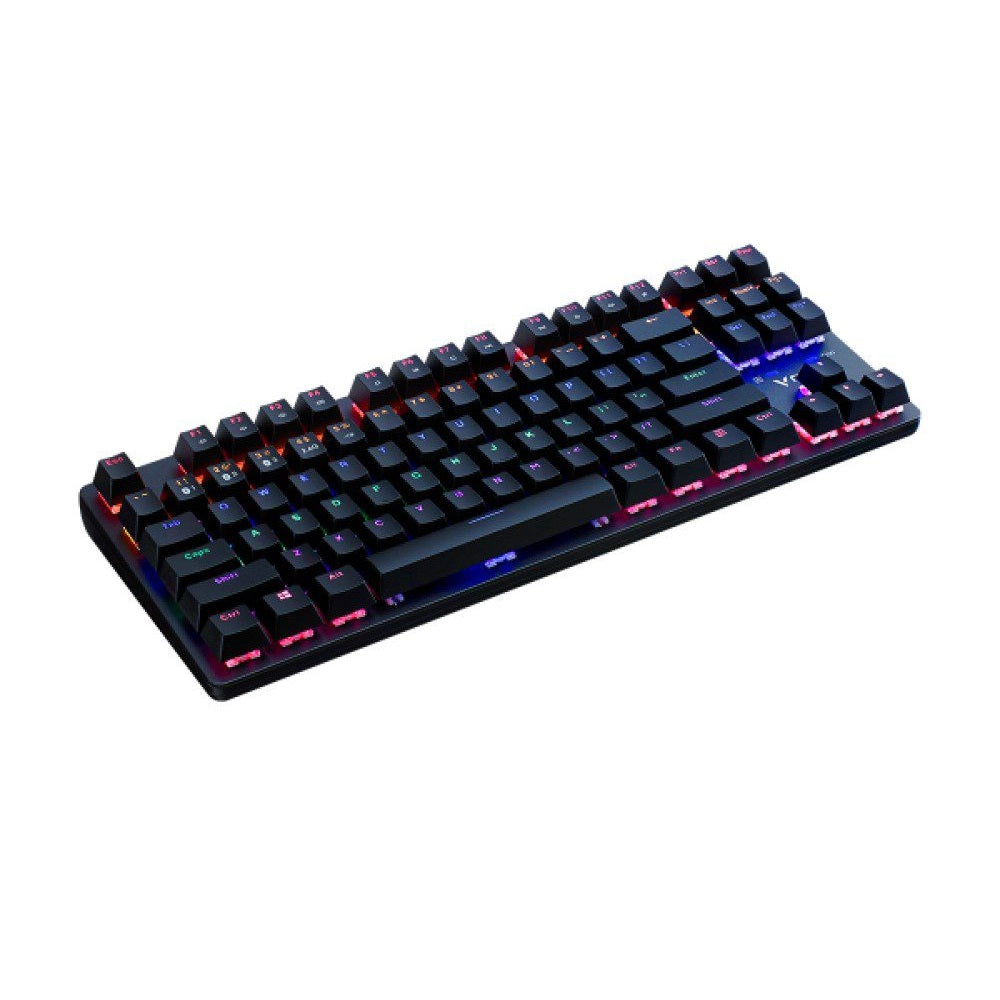 RAPOO V500PRO-87 WIRELESS/BLUETOOTH COMPACT MULTI-MODE MECHANICAL RGB TKL GAMING KEYBOARD (BLUE SWITCH)-ENG