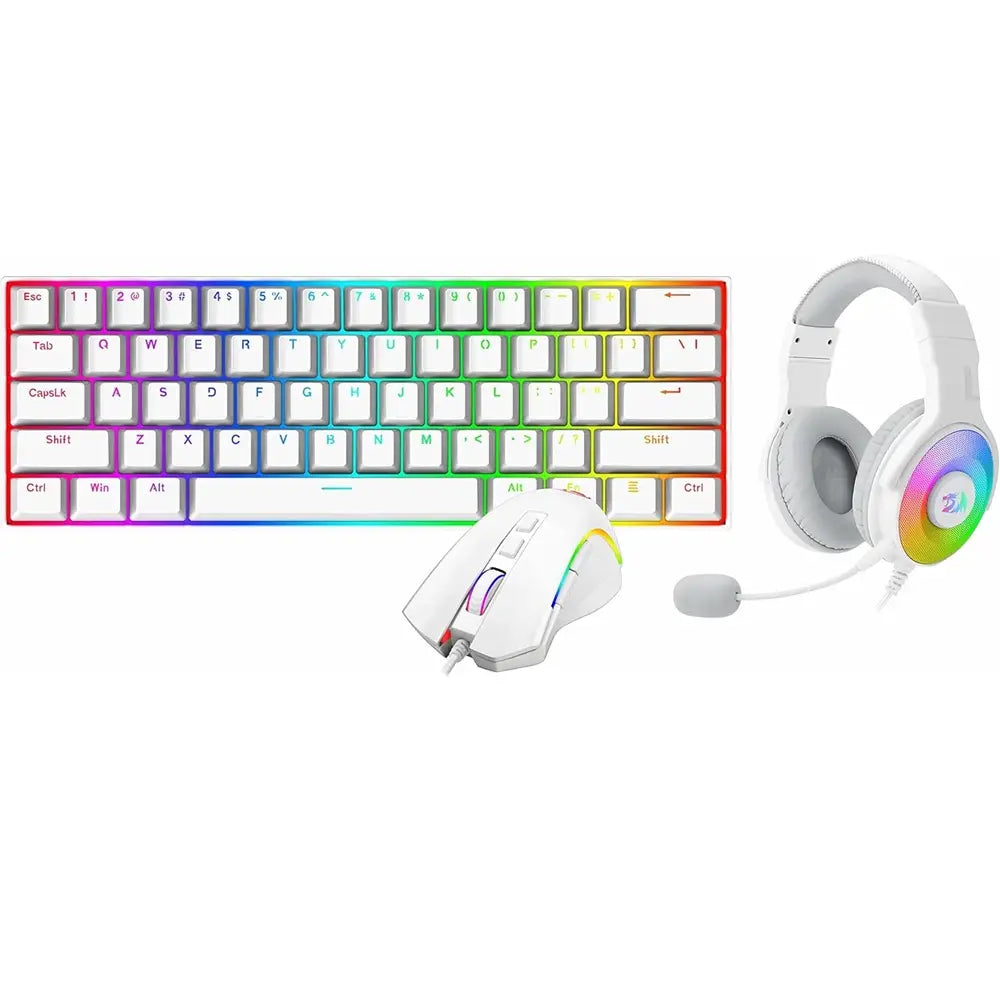 REDRAGON S129W GAMING COMBO 3IN1 KEYBOARD,MOUSE,HEADSET WHITE