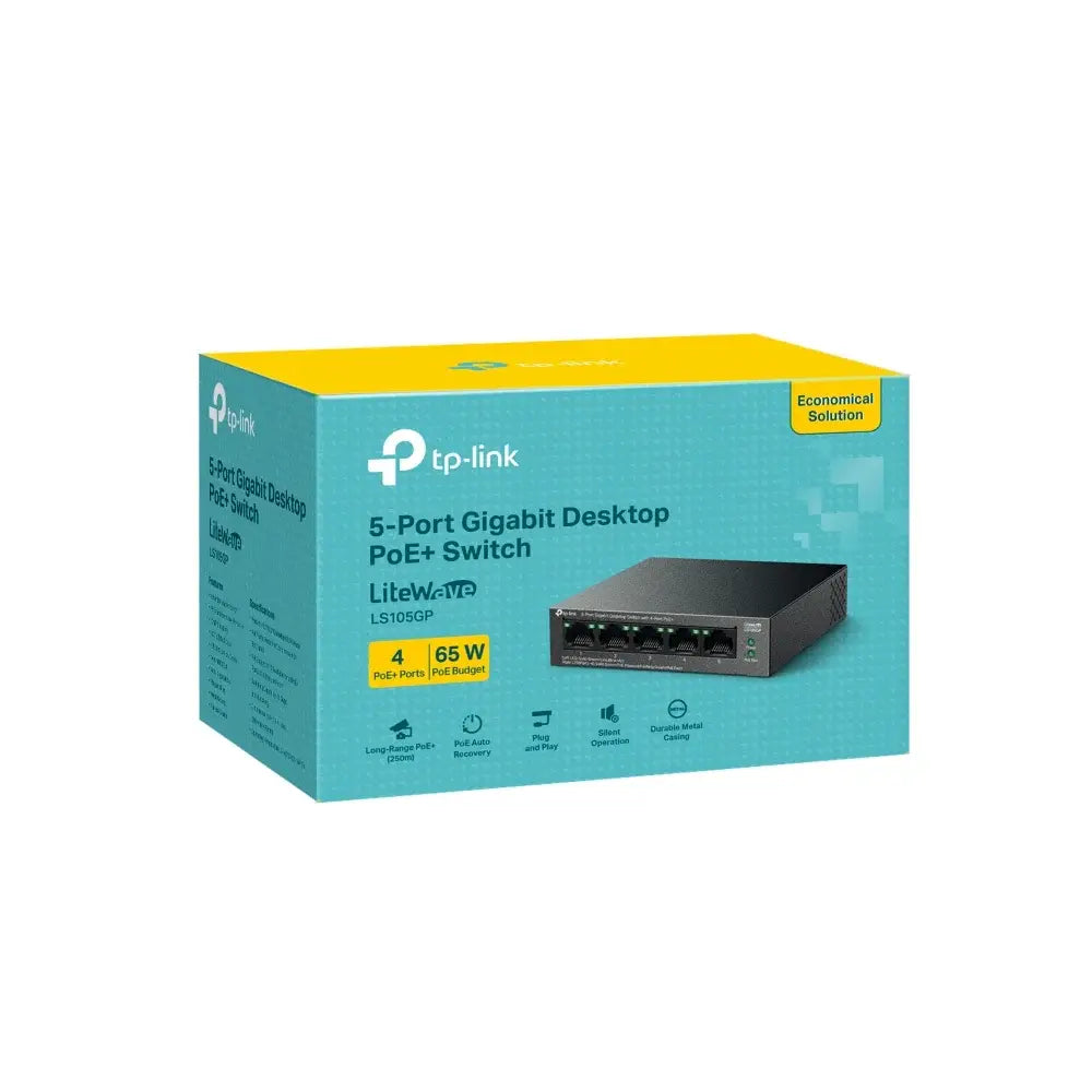 TP-LINK TL-LS105GP 5-PORTS GIGABIT POE UNMANAGED SWITCH 65W
