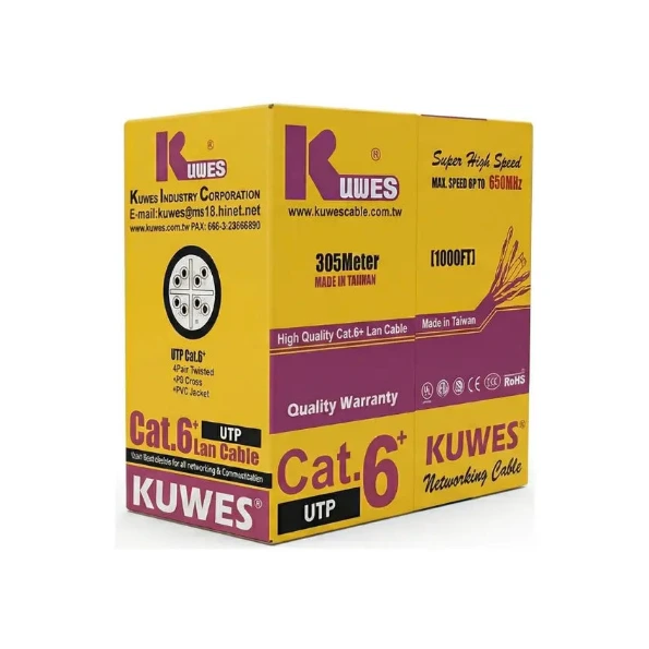 KUWES CAT6+ 23AWG CABLE ROLL 305 MTR