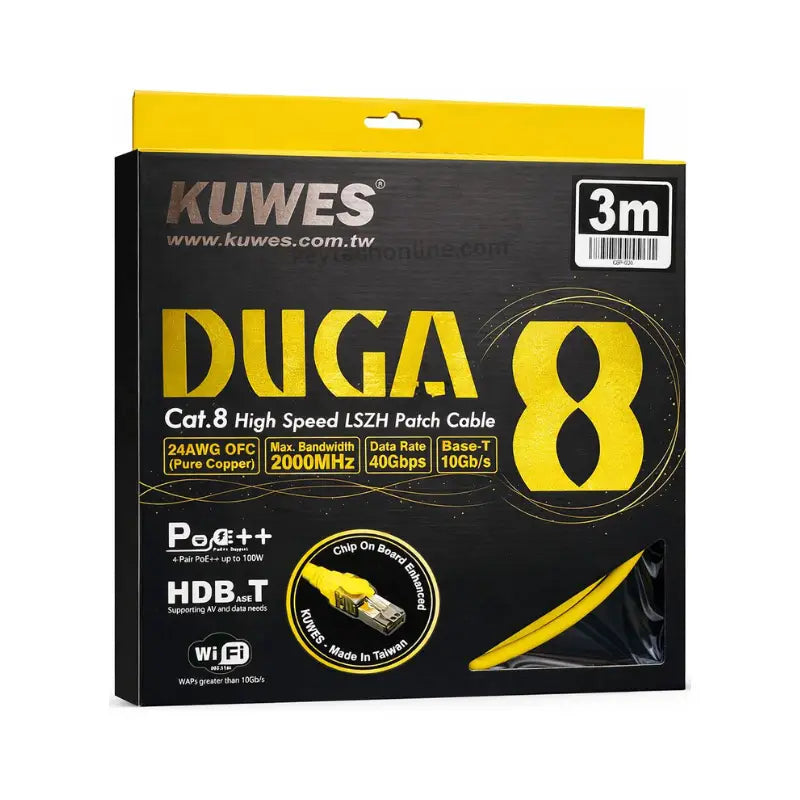 KUWES CAT8 S/FTP 40G HIGH SPEED PATCH CORD 3MTR