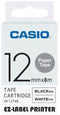 Casio Black On White Label Printer Tape, 12 Mm Width, 8 M Length