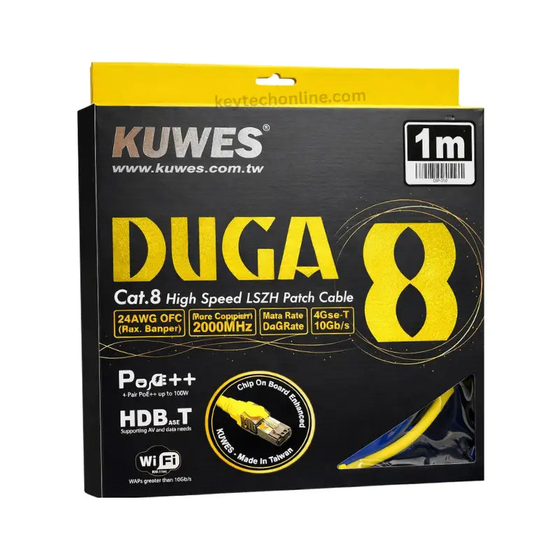 KUWES CAT8 S/FTP 40G HIGH SPEED PATCH CORD 1MTR