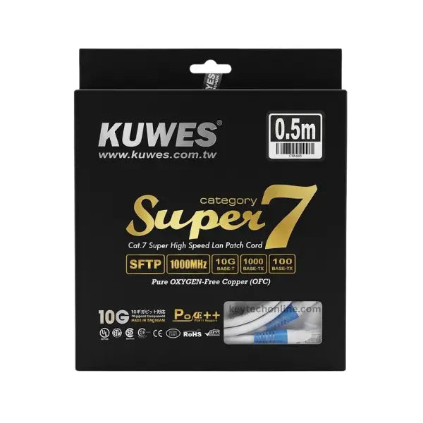 KUWES CAT7 S/FTP 10G PATCH CORD 0.5MTR