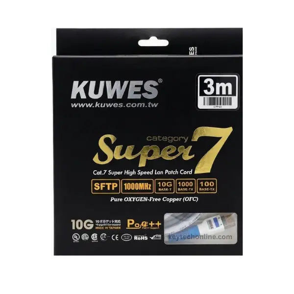KUWES CAT7 S/FTP 10G PATCH CORD 3MTR