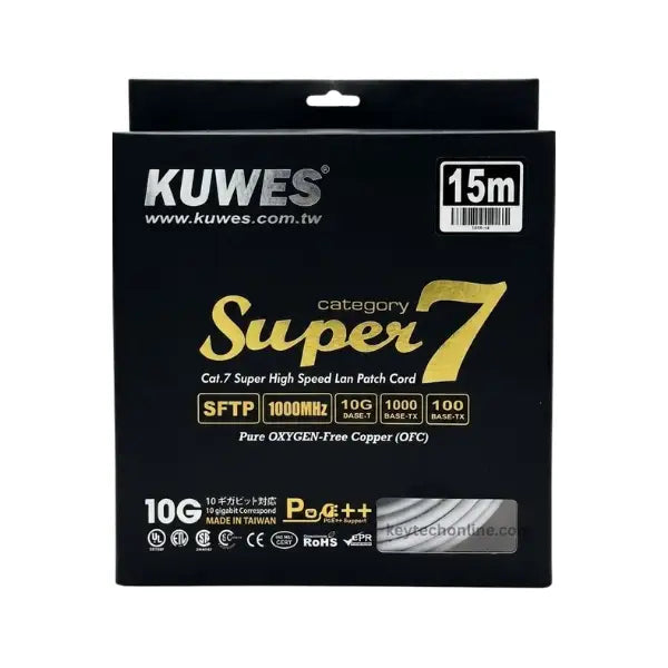 KUWES CAT7 S/FTP 10G PATCH CORD 15MTR